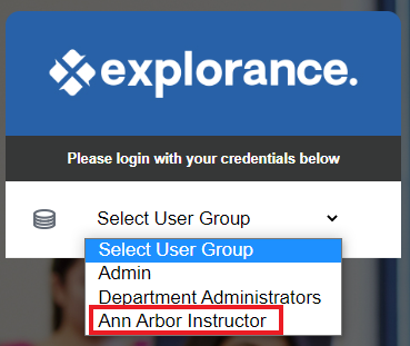 Ann Arbor instructor in drop down menu